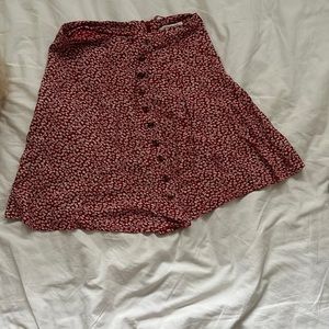VIDEO American Eagle Floral Red and White Skirt size 8